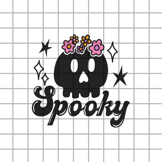 Trendy Halloween Skull PNG Design