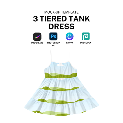 Tank tiered dress mock-up template