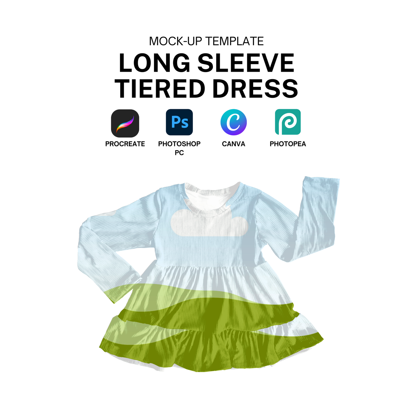 Long sleeve peplum dress mock-up