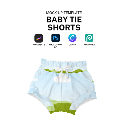 Kids shorts mock-up template