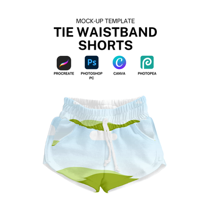 Retro tie shorts mock-up template