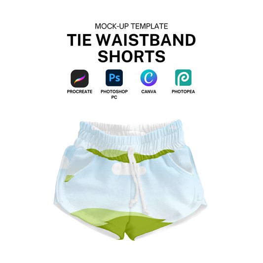 Retro tie shorts mock-up template