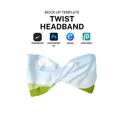 Twist headband mock-up template