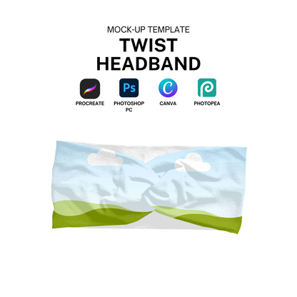 Twist turban mock-up template