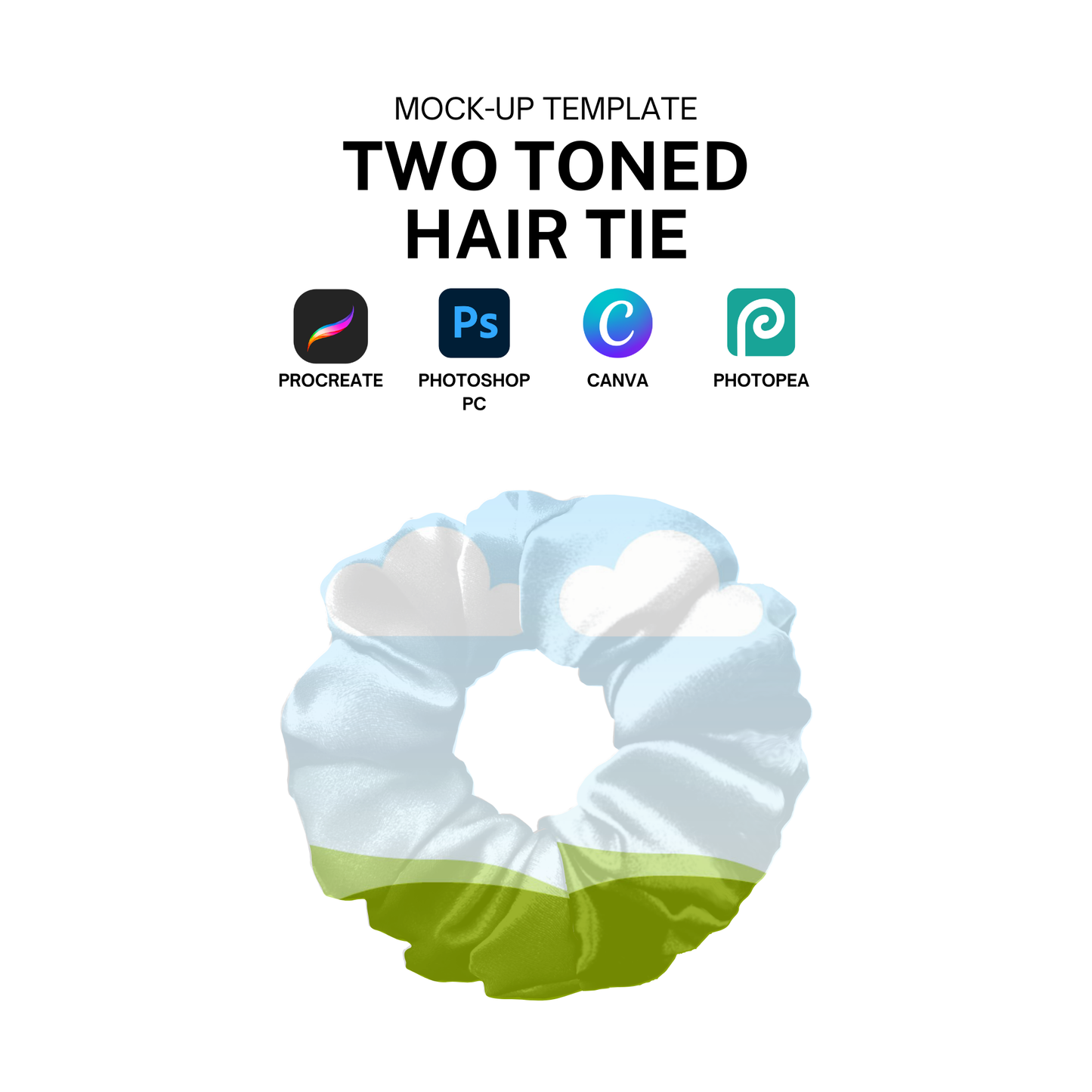 two toned scrunchie mock-up template