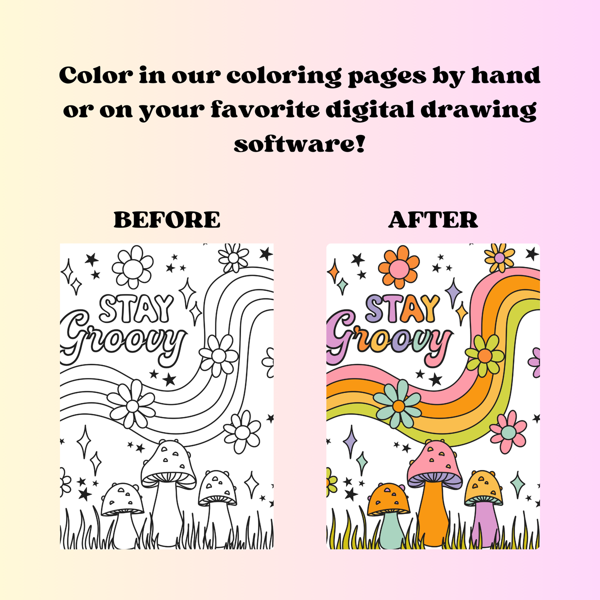 Retro Theme Coloring Pages – Skyy Designs Co.