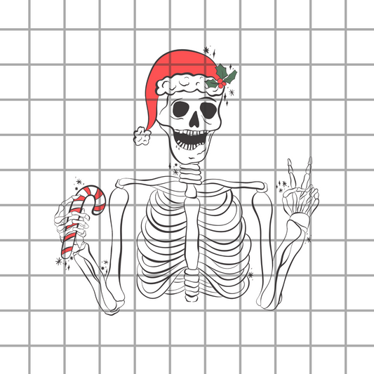 Christmas skeleton sublimation PNG design