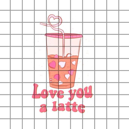 Love you a latte coffee valentine PNG