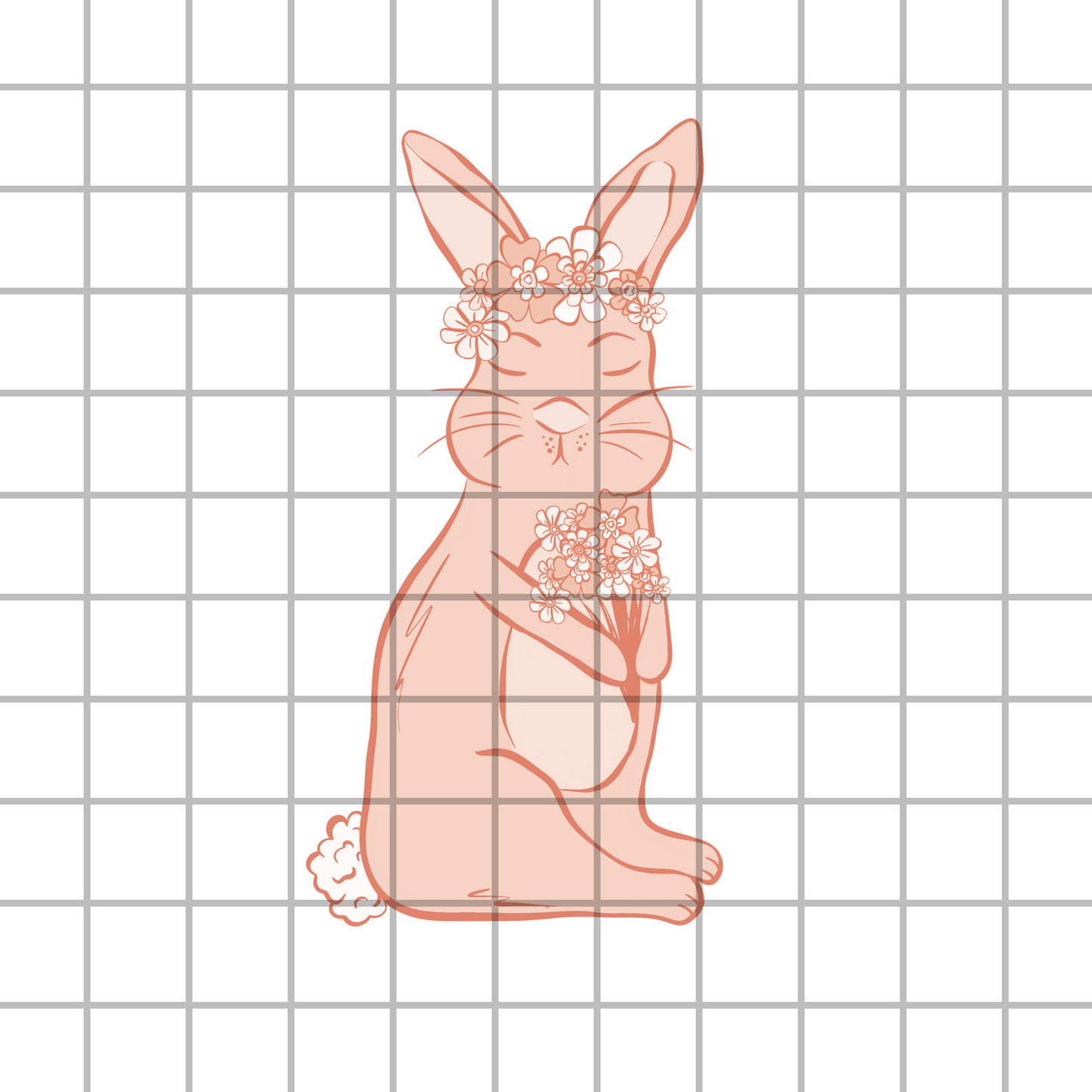 Bunny floral boho png