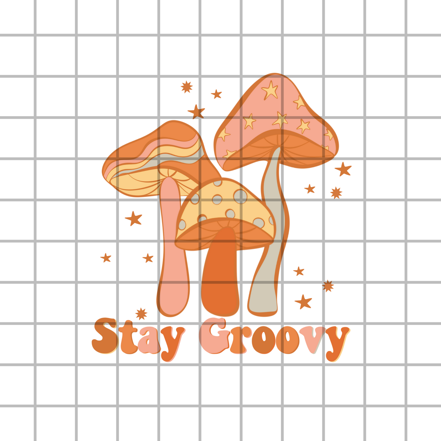 Groovy mushroom PNG design