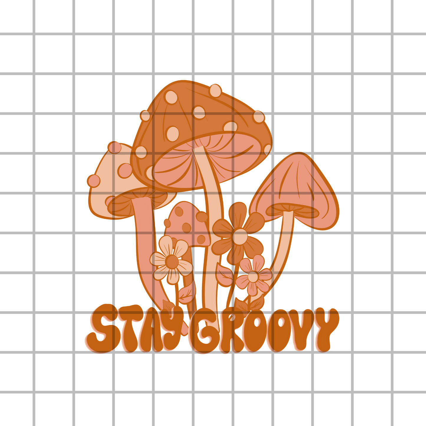 Stay groovy retro mushroom PNG
