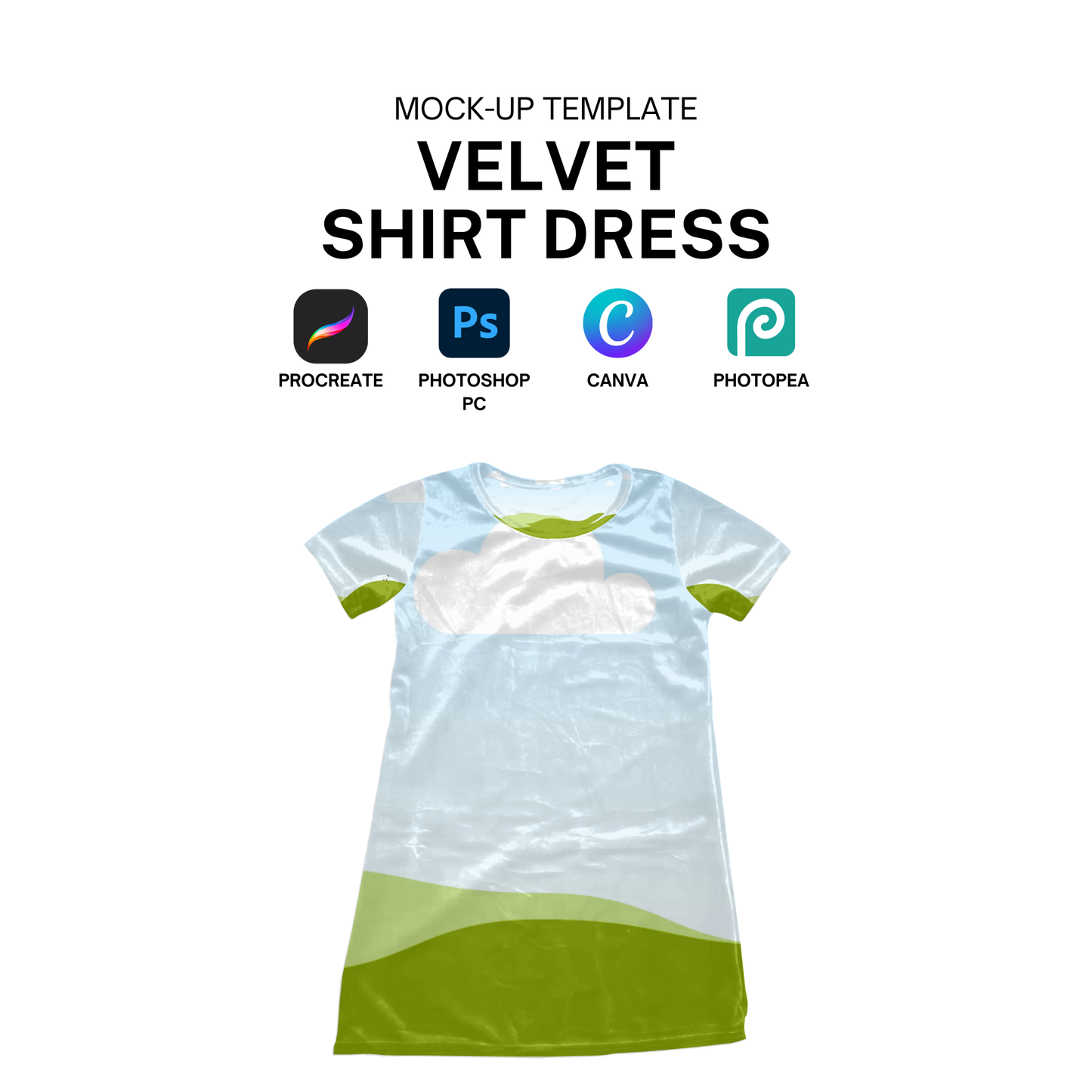 velvet dress mockup template