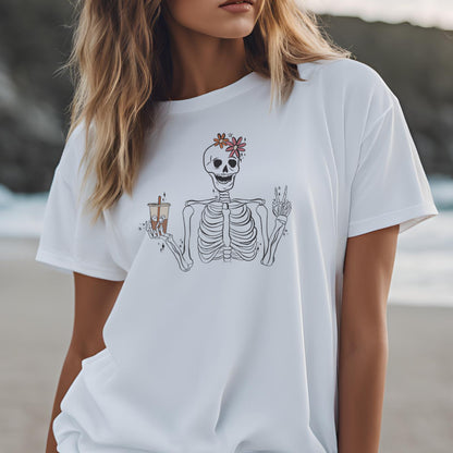 Peace Coffee Skeleton Sublimation PNG