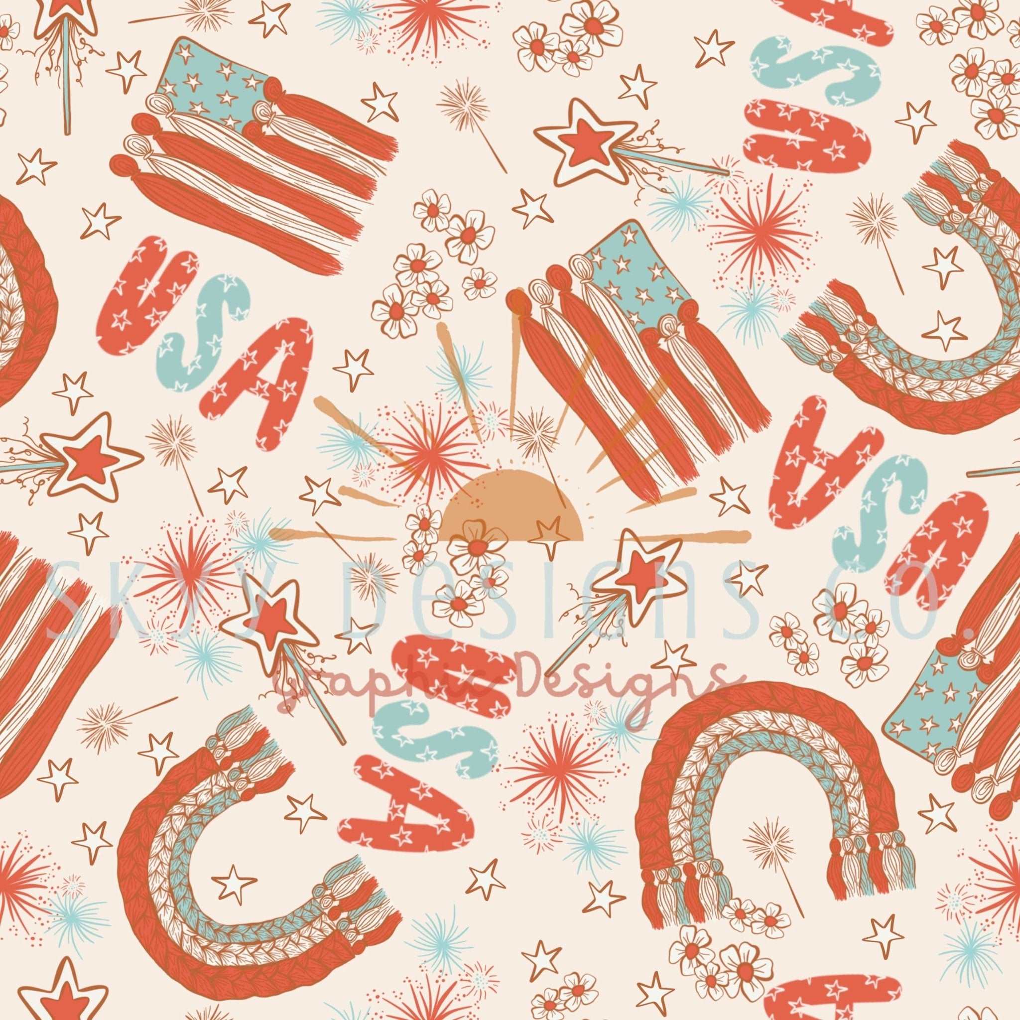 Boho Racing Flags fourth of July boho flags seamless pattern bundle – SkyyDesignsCo ...