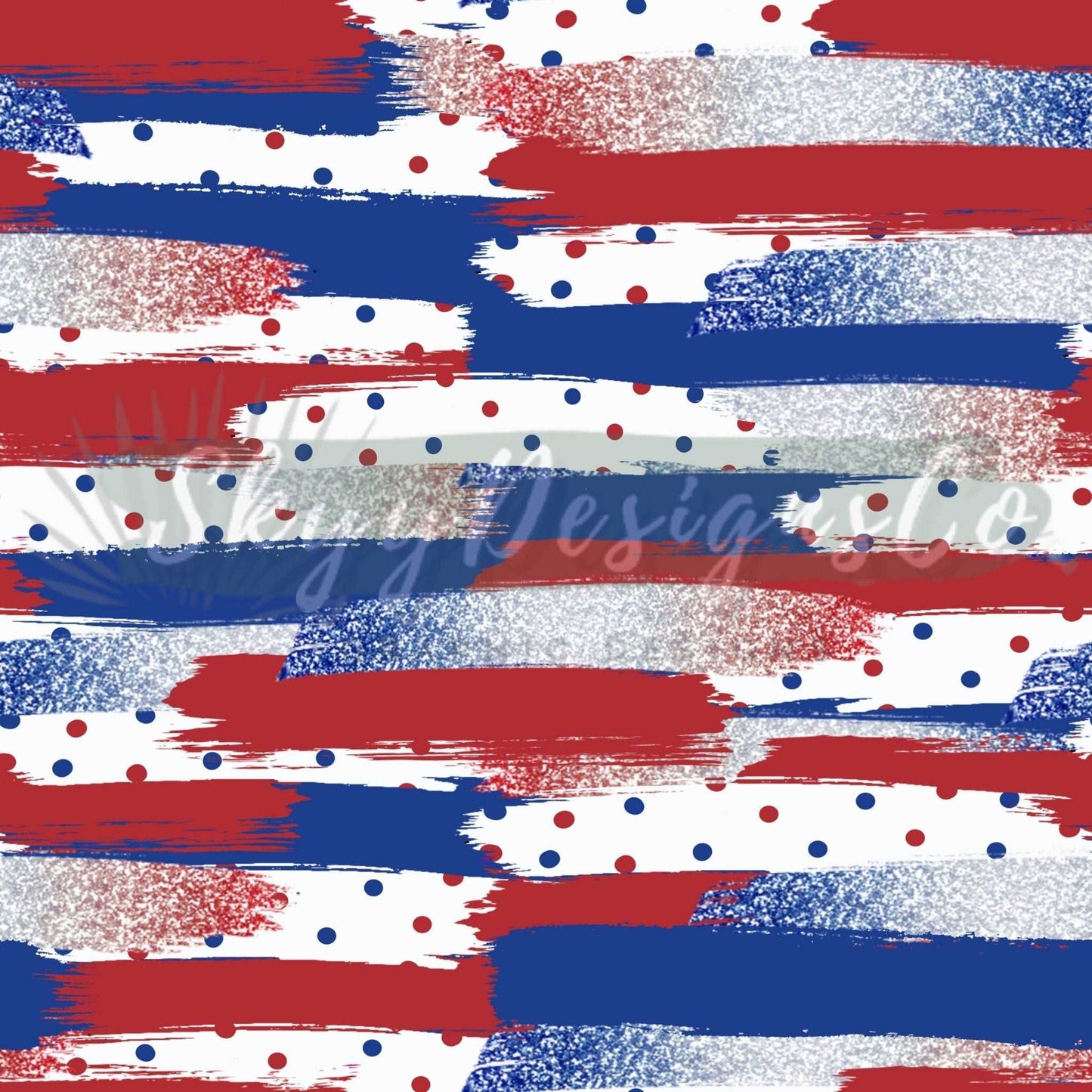 Fourth of July Brushstrokes  digital seamless pattern for fabrics and wallpapers, Brushstroke seamless files, Fourth of July digital paper - SkyyDesignsCo