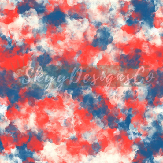 Fourth of July Tie Dye digital seamless pattern for fabrics and wallpapers, Tie dye digital paper seamless pattern file - SkyyDesignsCo