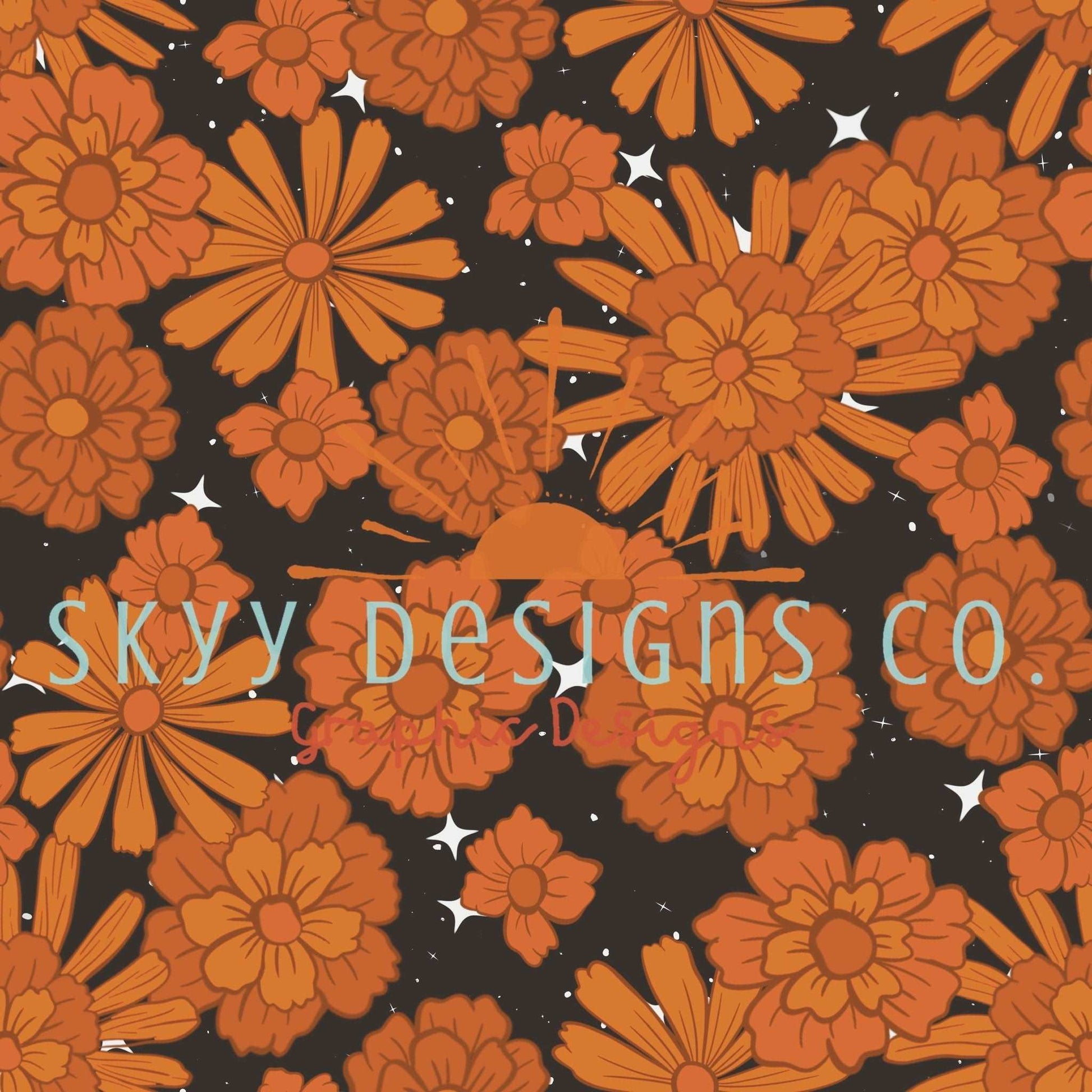 Halloween floral seamless pattern - SkyyDesignsCo