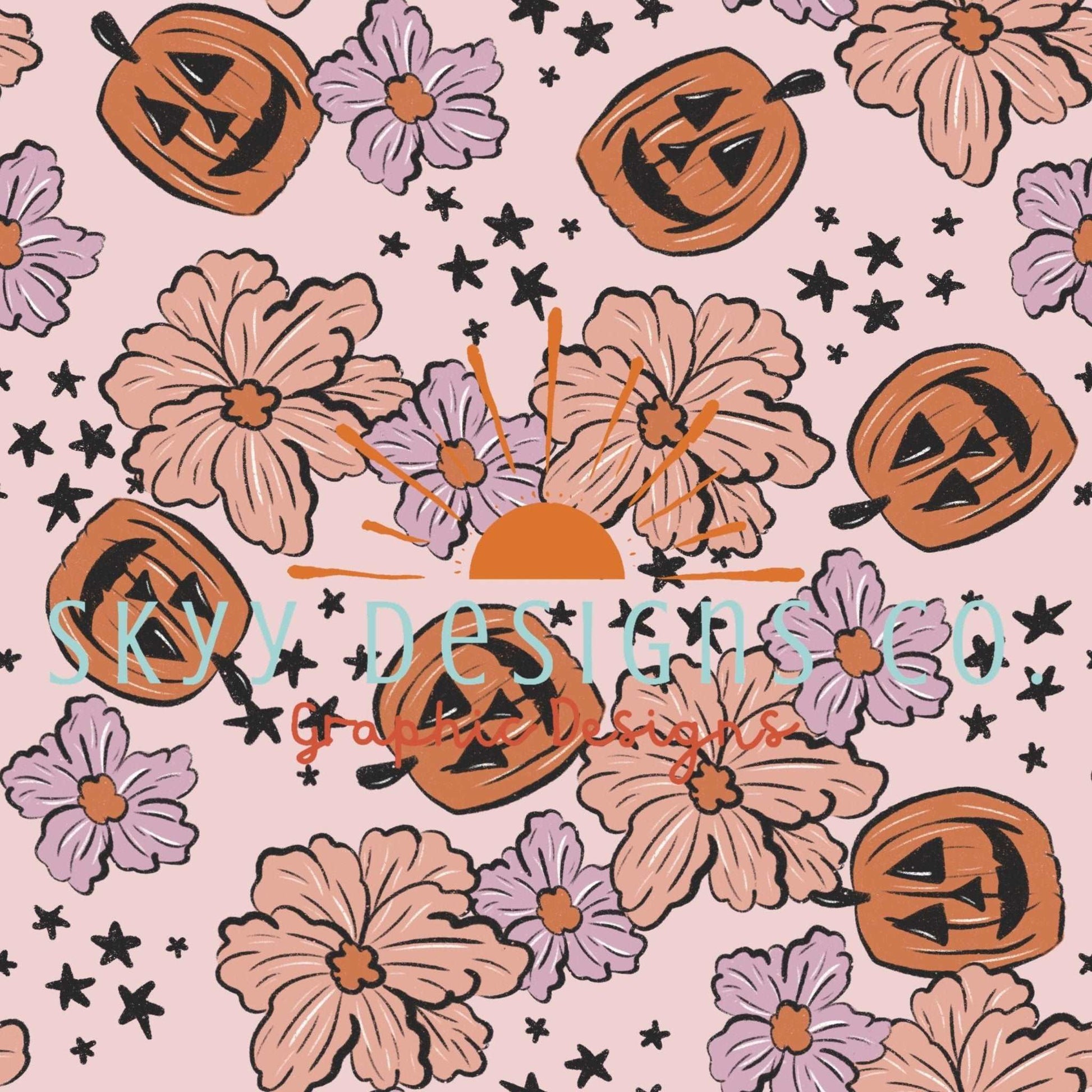 Halloween neutral seamless pattern - SkyyDesignsCo