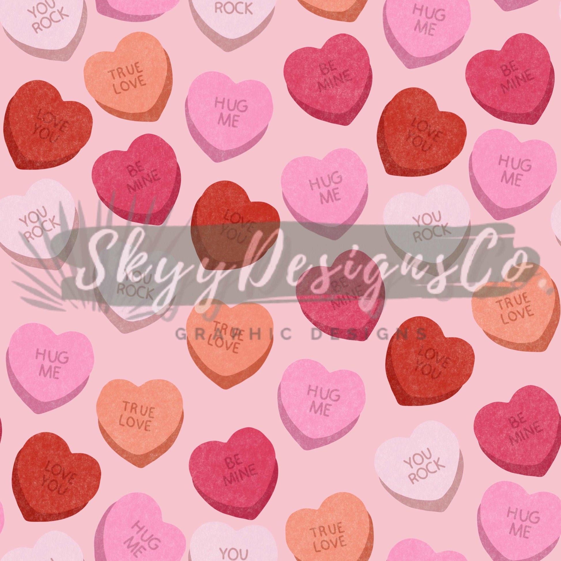 love candies digital seamless pattern for fabrics and wallpapers, Hearts seamless pattern, Candy digital paper, Valentine's pattern - SkyyDesignsCo