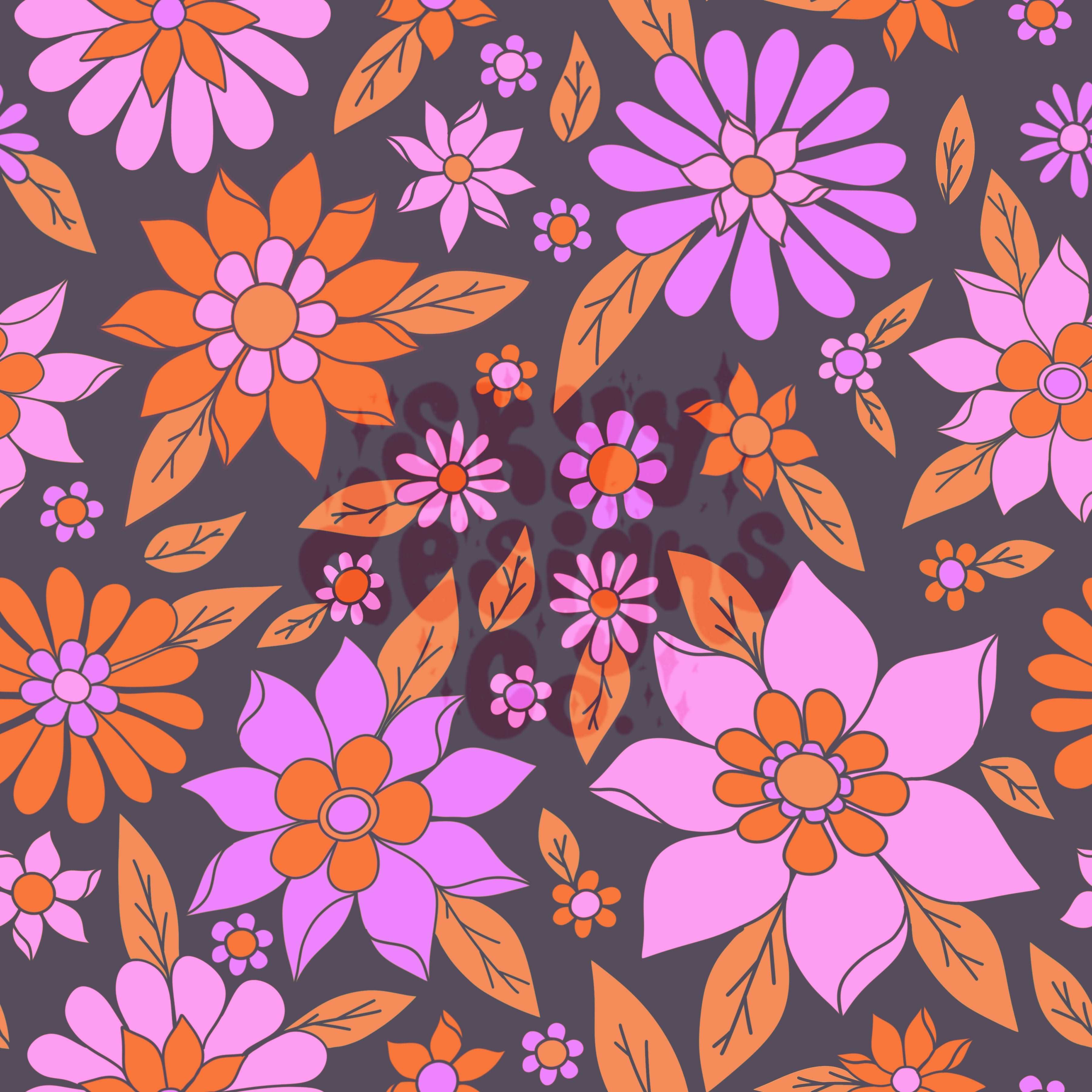 Pattern Designs Retro Halloween floral seamless surface pattern – Skyy Designs Co.