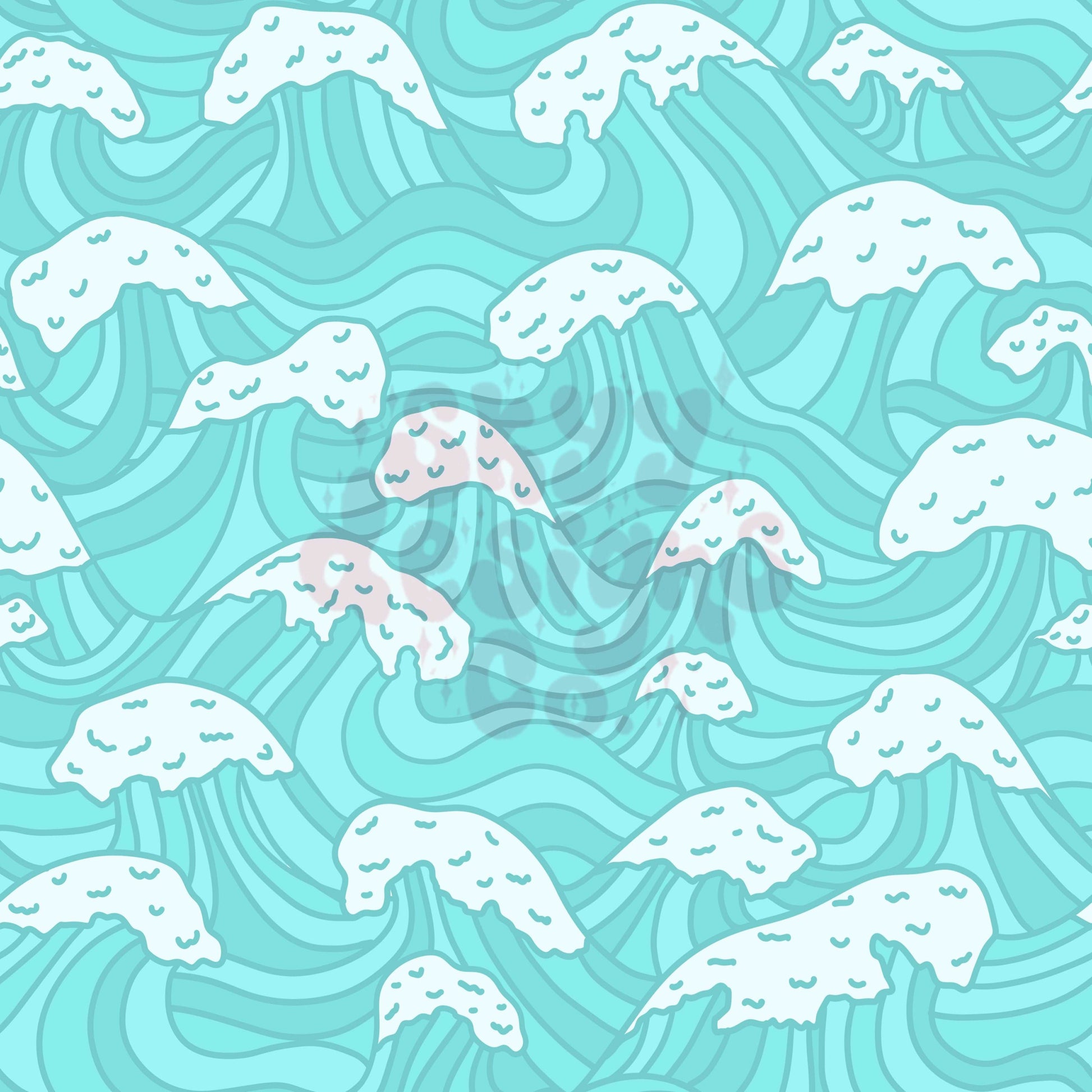 Ocean summer waves seamless pattern - SkyyDesignsCo