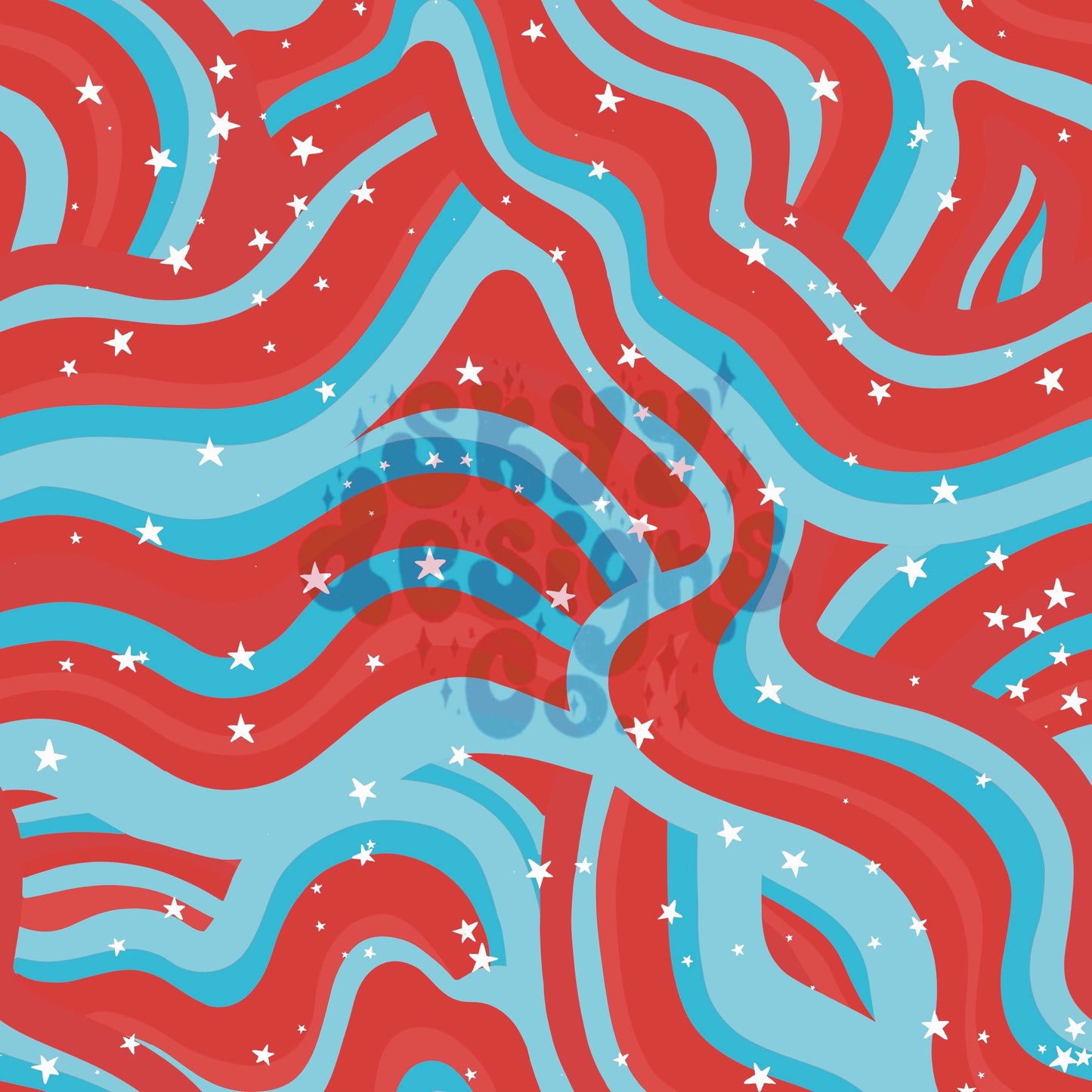 Retro Fourth of July wave seamless pattern - SkyyDesignsCo