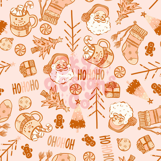 Girly Christmas seamless pattern SkyyDesignsCo