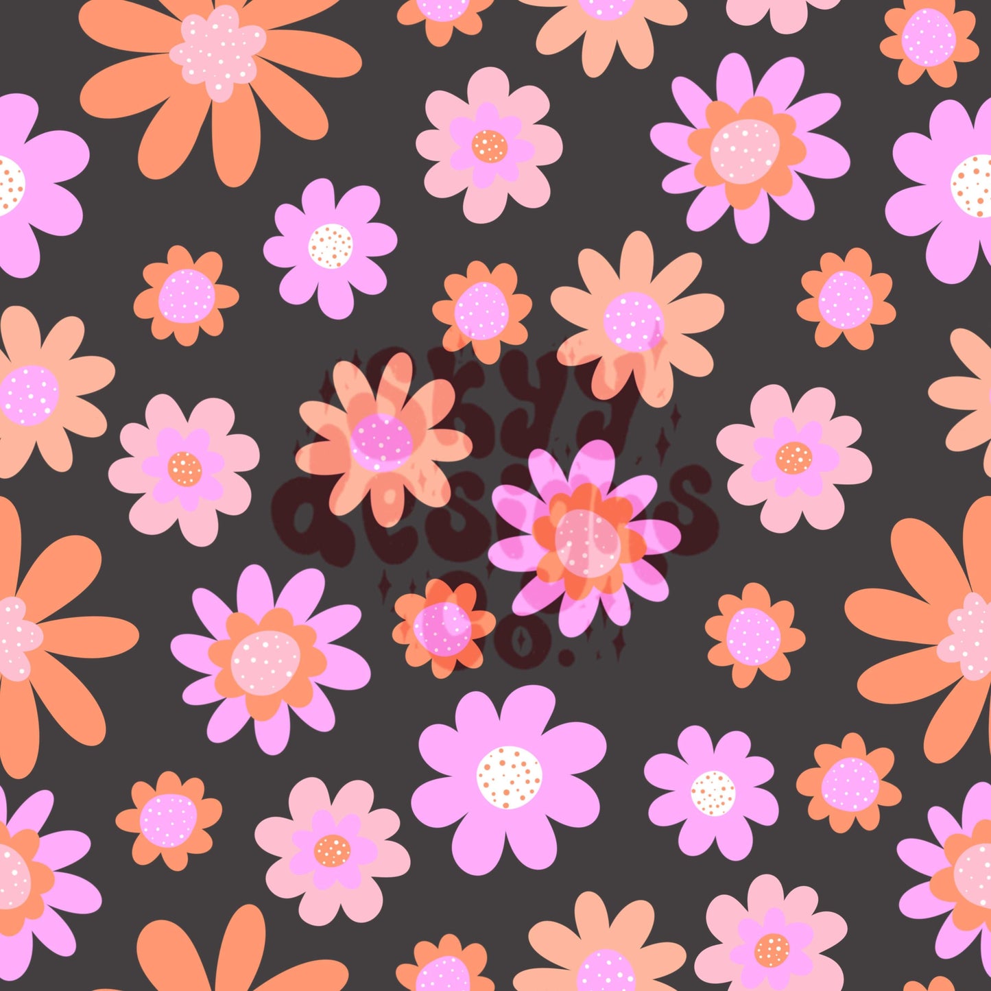 Halloween retro floral seamless surface pattern - SkyyDesignsCo