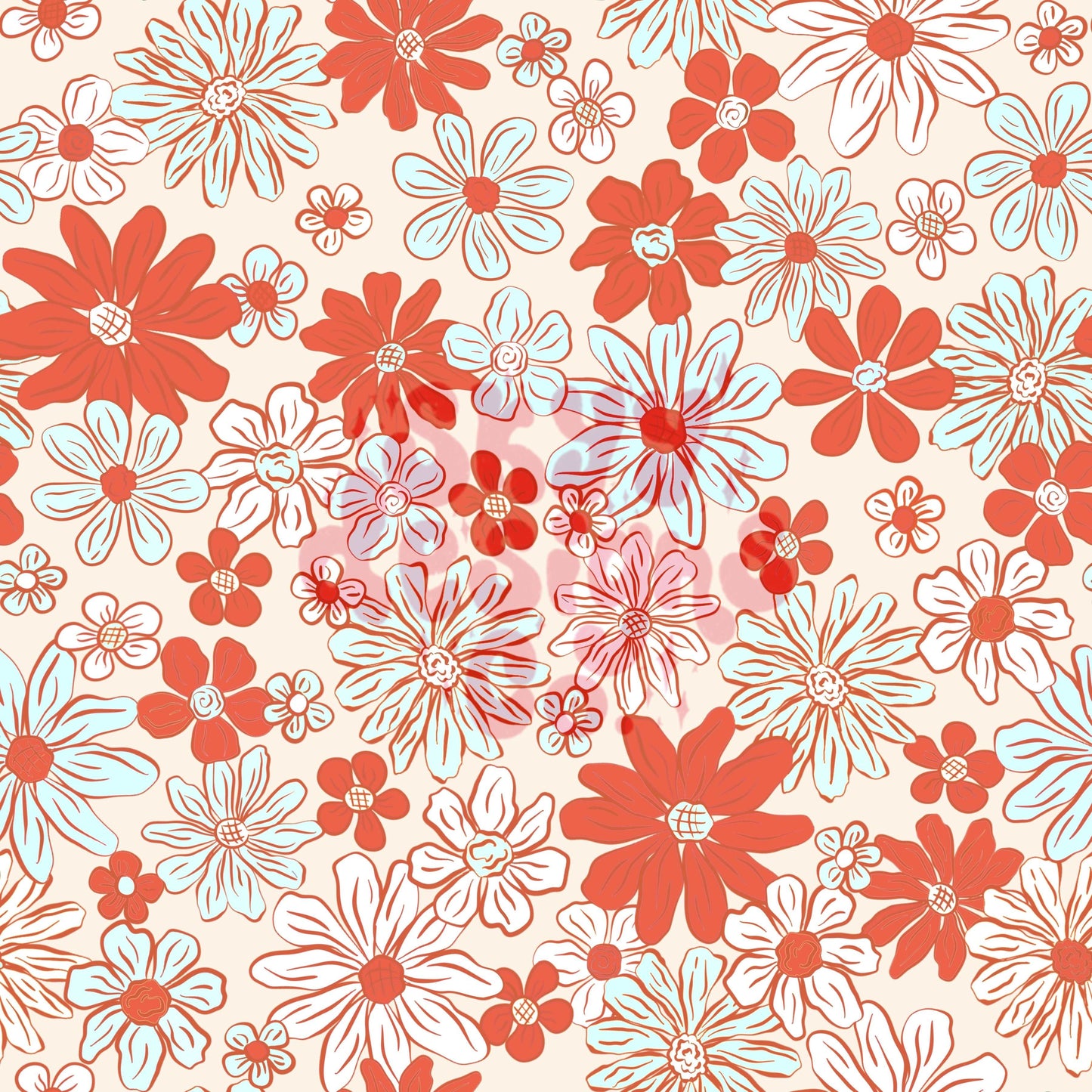 Fourth of July floral seamless pattern - SkyyDesignsCo