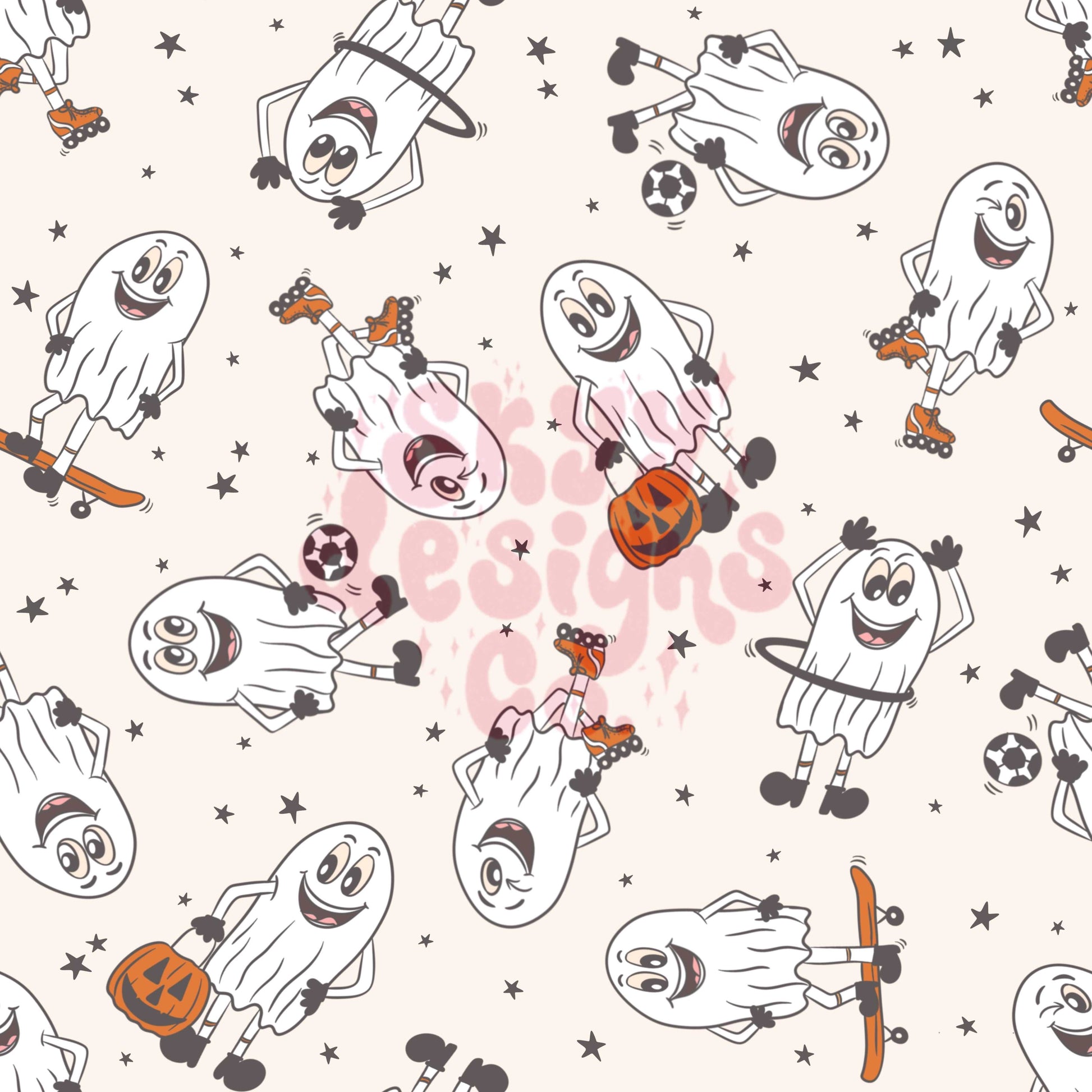 LIMITED EDITION spooky ghost games seamless surface pattern - SkyyDesignsCo