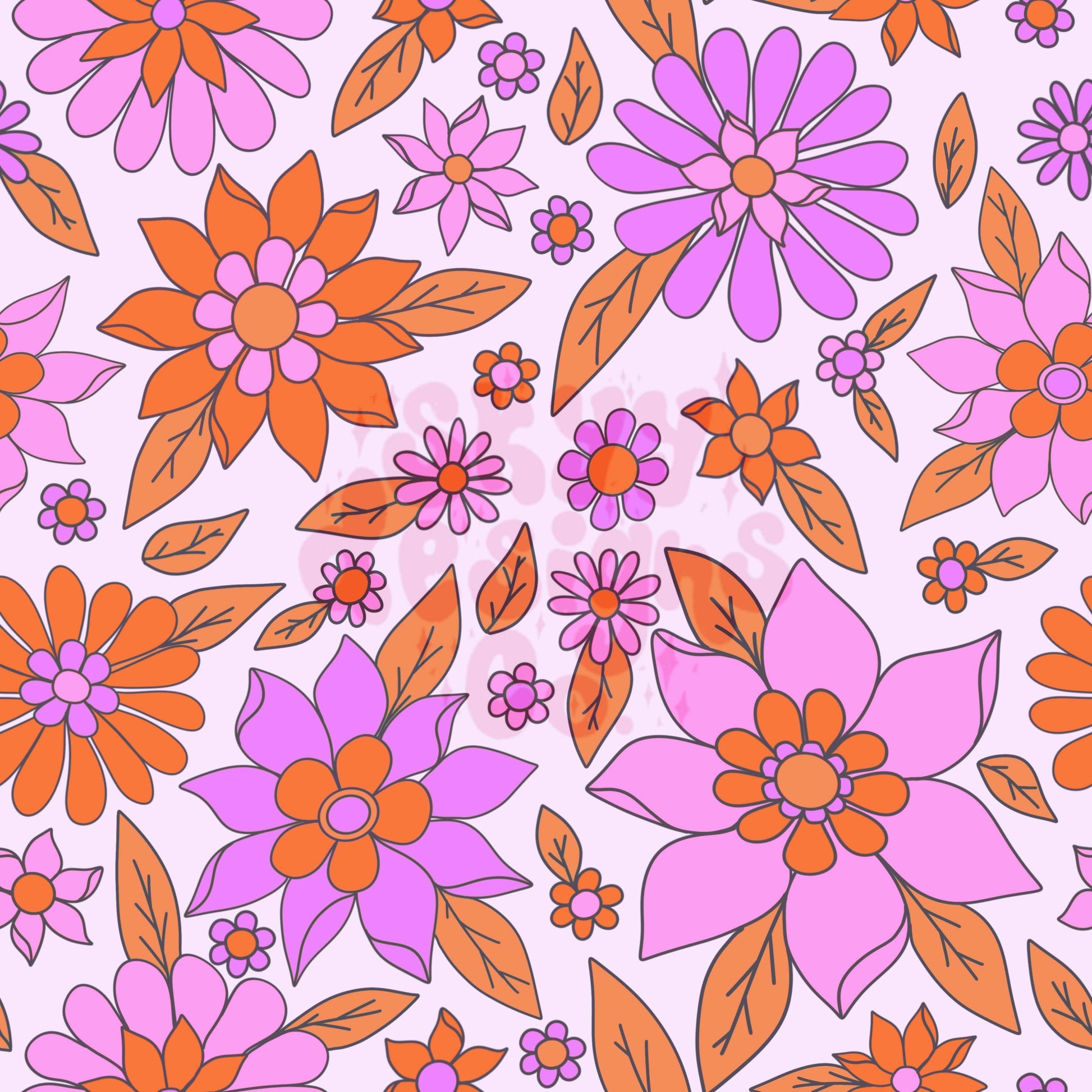 Halloween floral seamless surface pattern - SkyyDesignsCo