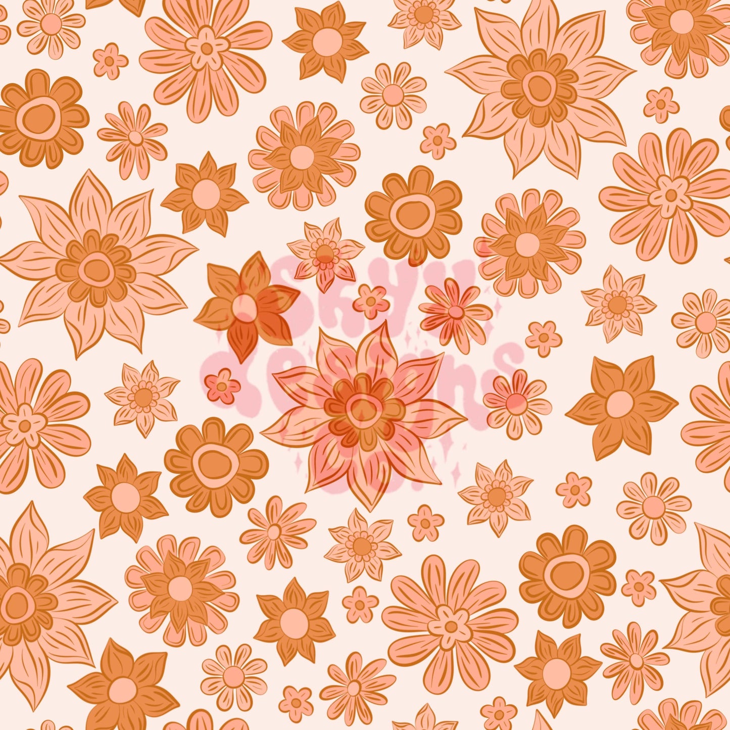 Neutral boho floral seamless surface pattern - SkyyDesignsCo