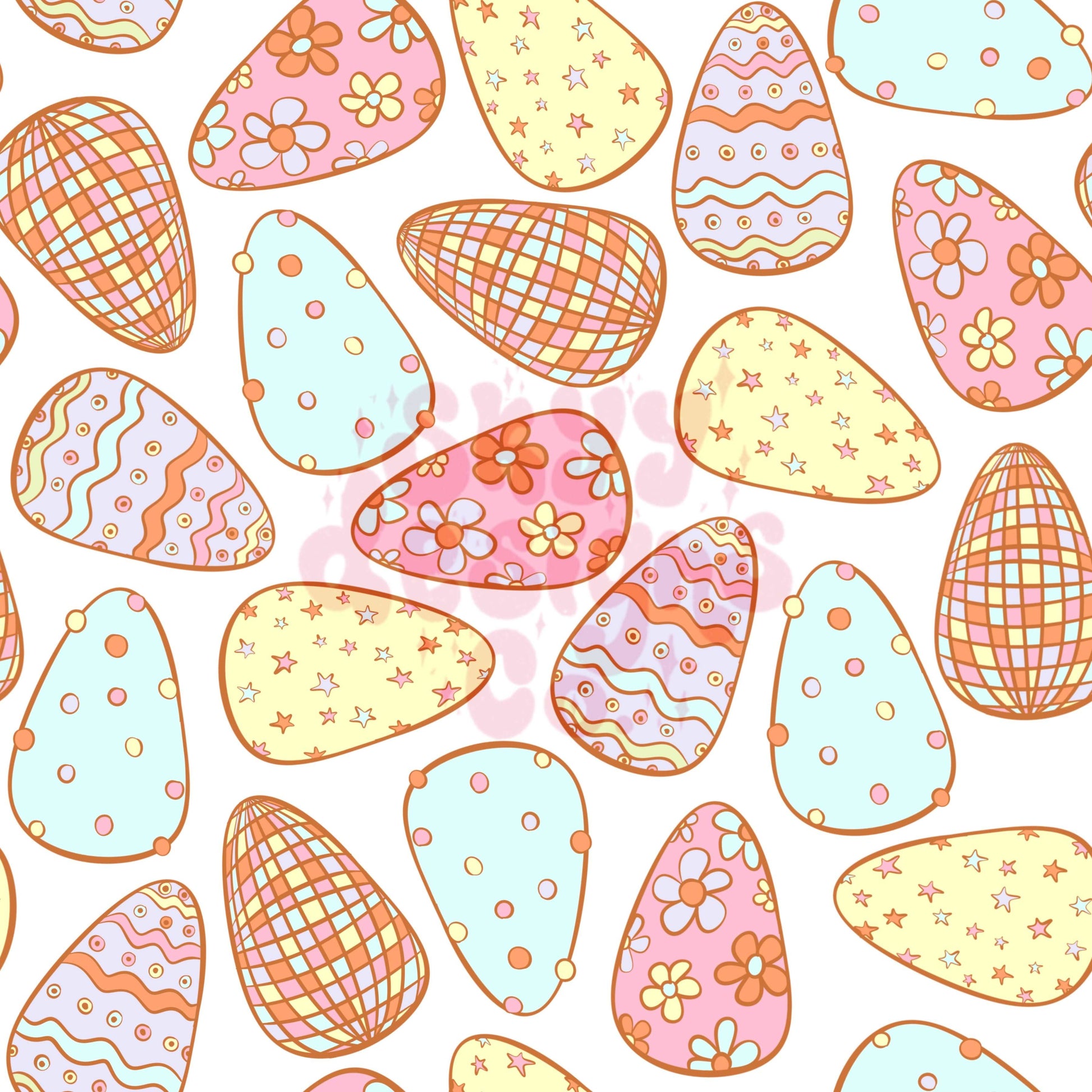 Pastel Easter eggs seamless pattern - SkyyDesignsCo
