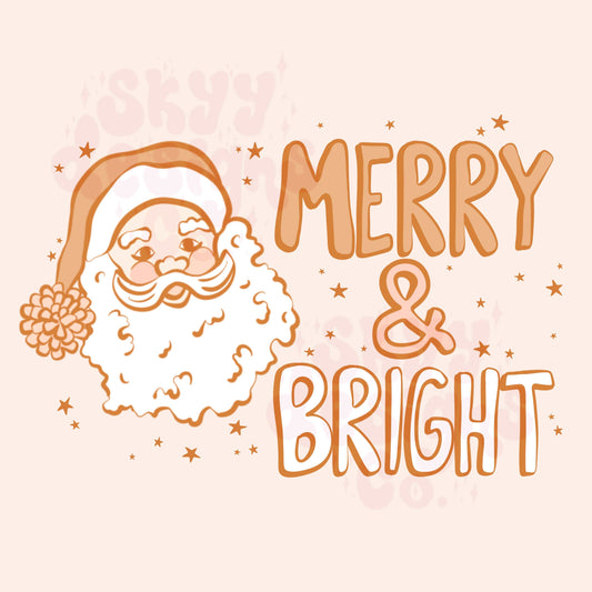 Merry and bright Santa PNG sublimation - SkyyDesignsCo