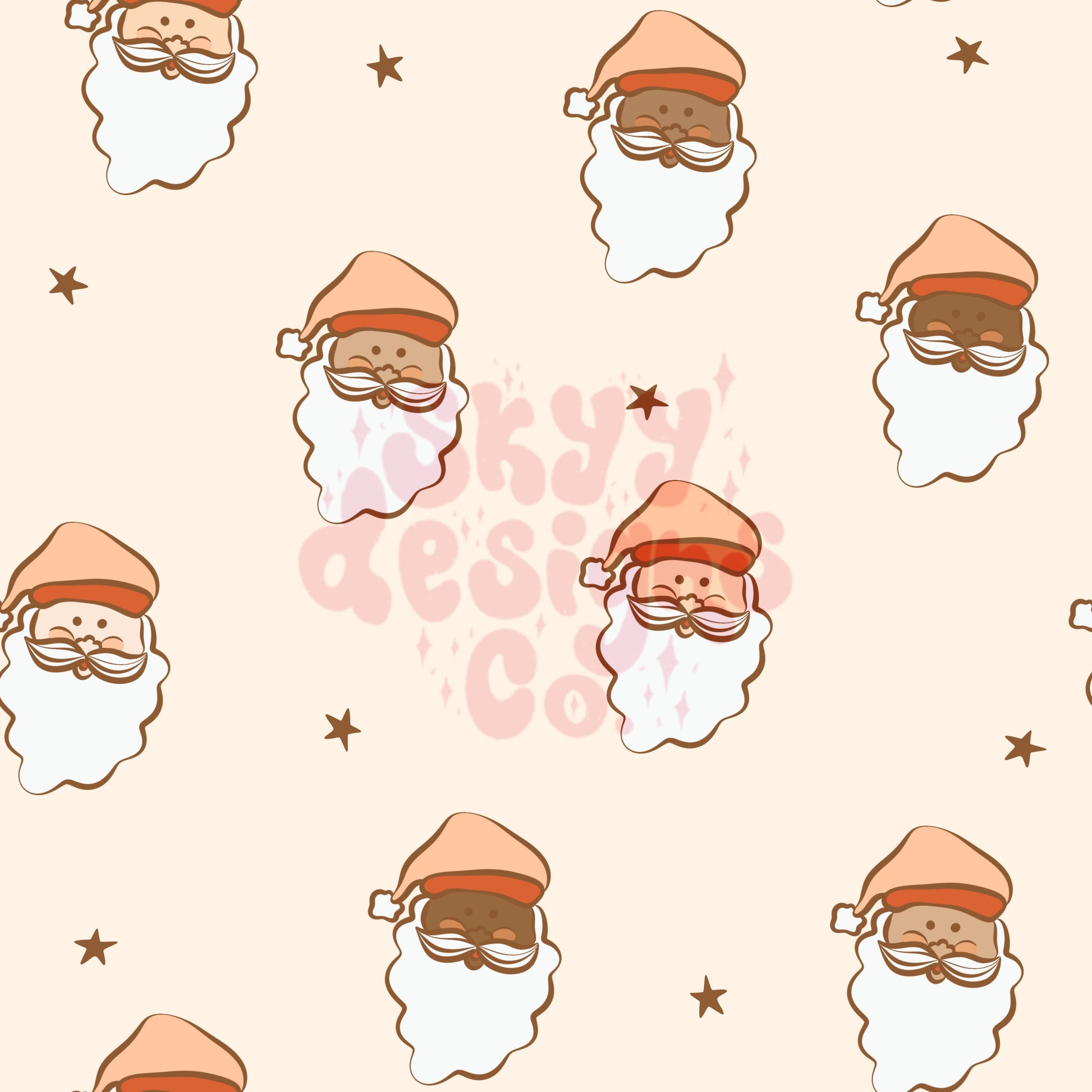 Minimal Santa’s seamless pattern SkyyDesignsCo