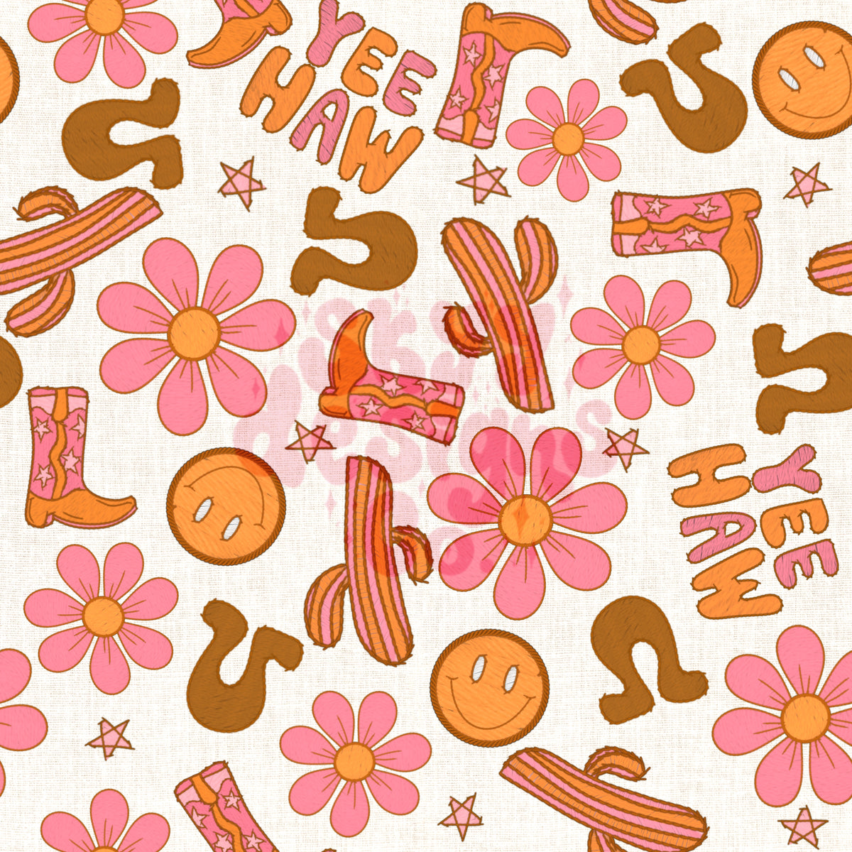 Hey Patterns Western yee haw embroidery seamless pattern - SkyyDesignsCo – Skyy ...