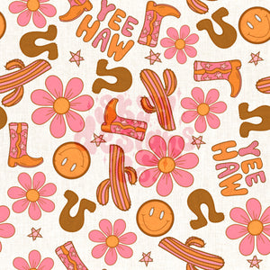 Western yee haw embroidery seamless pattern - SkyyDesignsCo