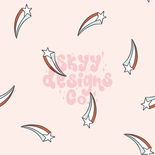 Fourth of July shooting stars seamless pattern - SkyyDesignsCo