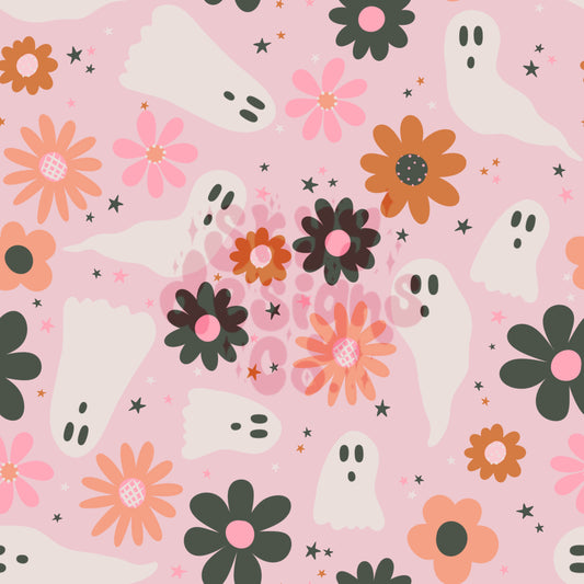 Girly ghosts floral seamless pattern - SkyyDesignsCo