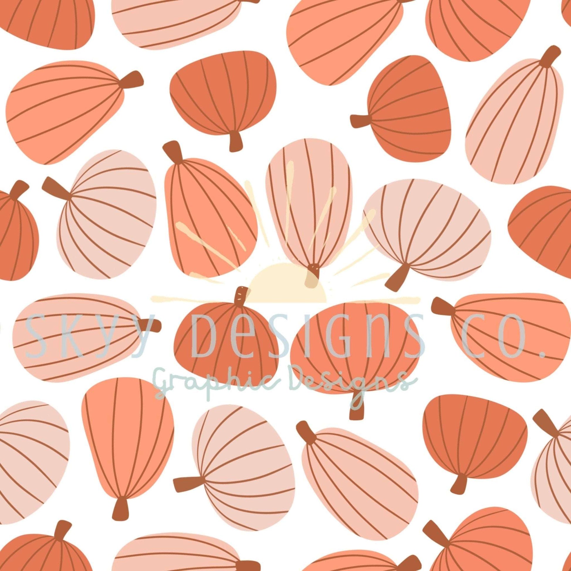 Minimal boho pumpkins digital seamless pattern for fabrics and wallpapers, pumpkins seamless repeat pattern, Pumpkin digital paper - SkyyDesignsCo