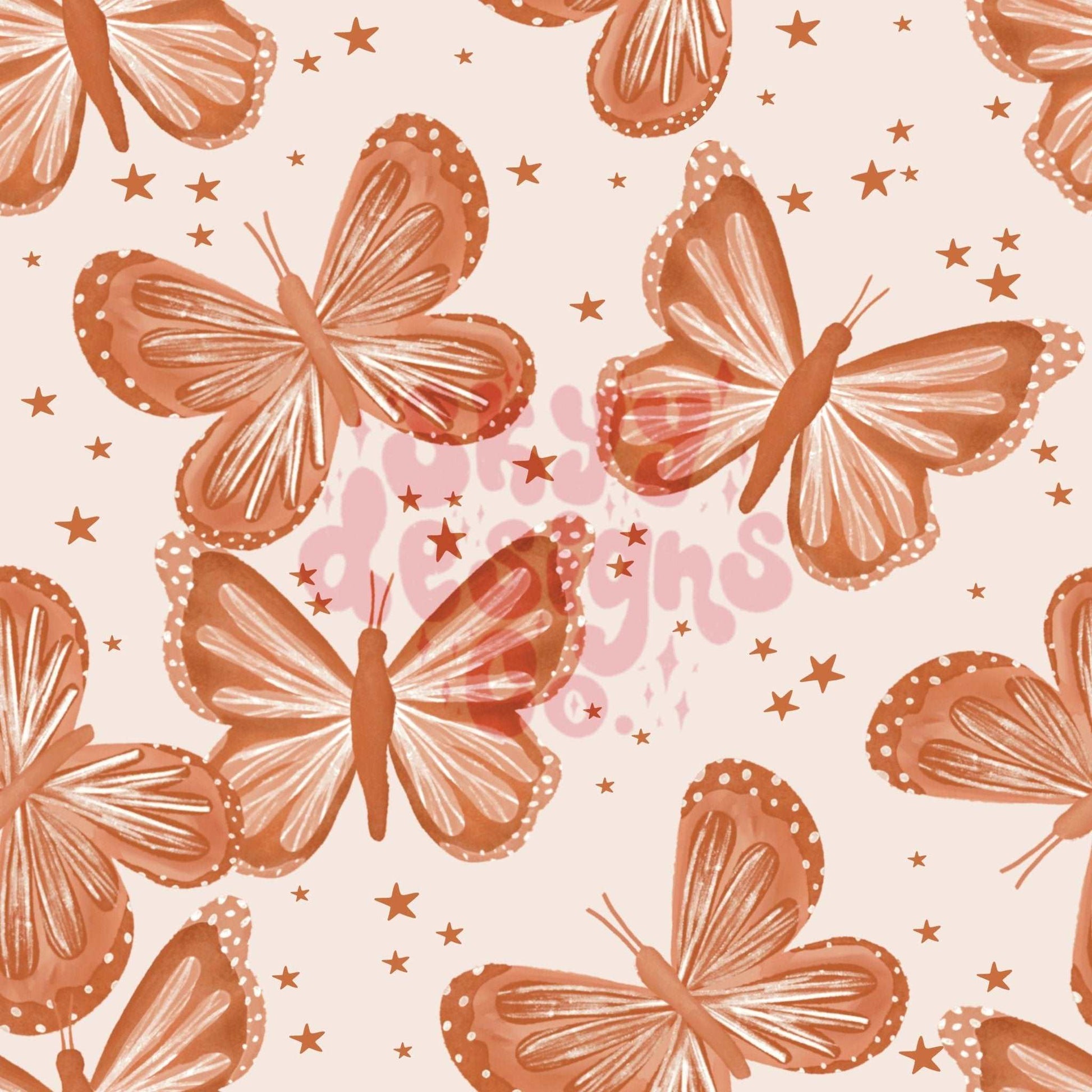 Neutral butterflies seamless pattern - SkyyDesignsCo