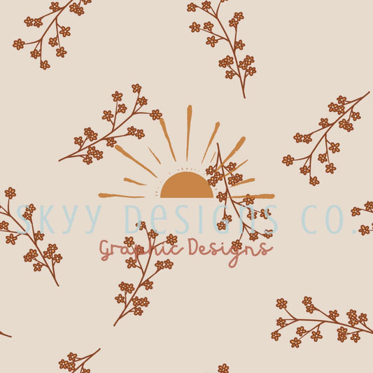 Neutral dainty floral seamless pattern - SkyyDesignsCo