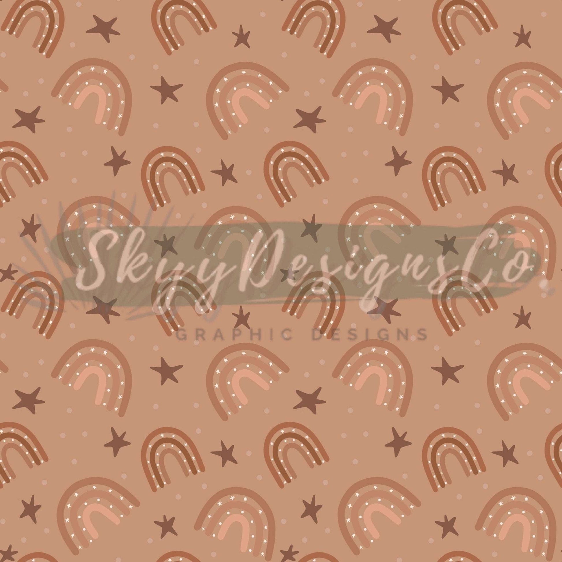Neutral western rainbows  digital seamless pattern for fabrics and wallpapers, Neutral rainbows seamless, Digital paper rainbows kids fabric - SkyyDesignsCo
