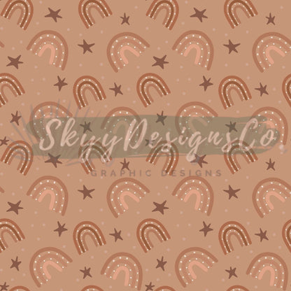 Neutral western rainbows  digital seamless pattern for fabrics and wallpapers, Neutral rainbows seamless, Digital paper rainbows kids fabric - SkyyDesignsCo