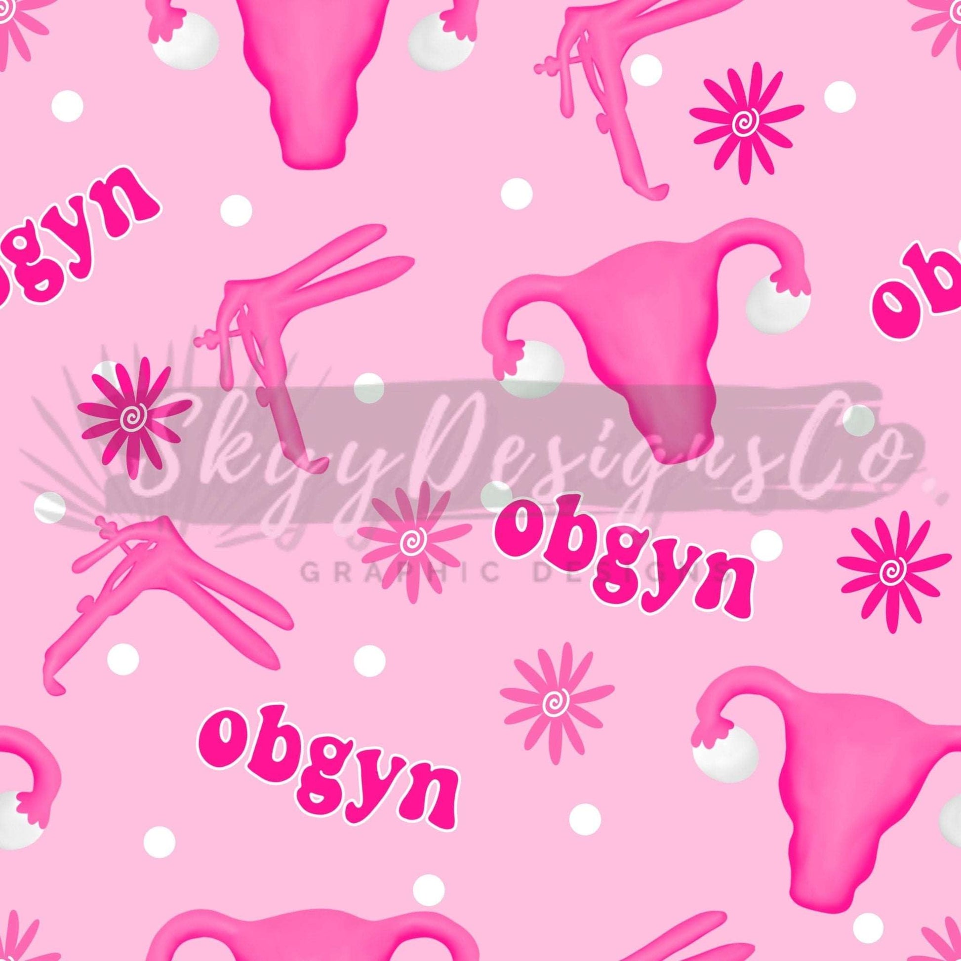 OBGYN medical digital seamless pattern for fabrics and wallpapers, Medical seamless repeat pattern, Doctor seamless file digital paper - SkyyDesignsCo