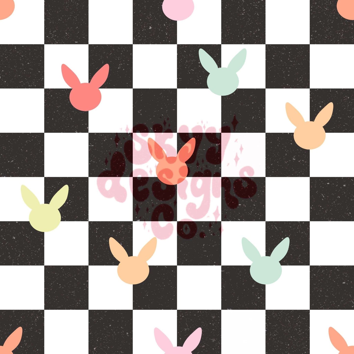 Pastel checkered Easter seamless pattern - SkyyDesignsCo