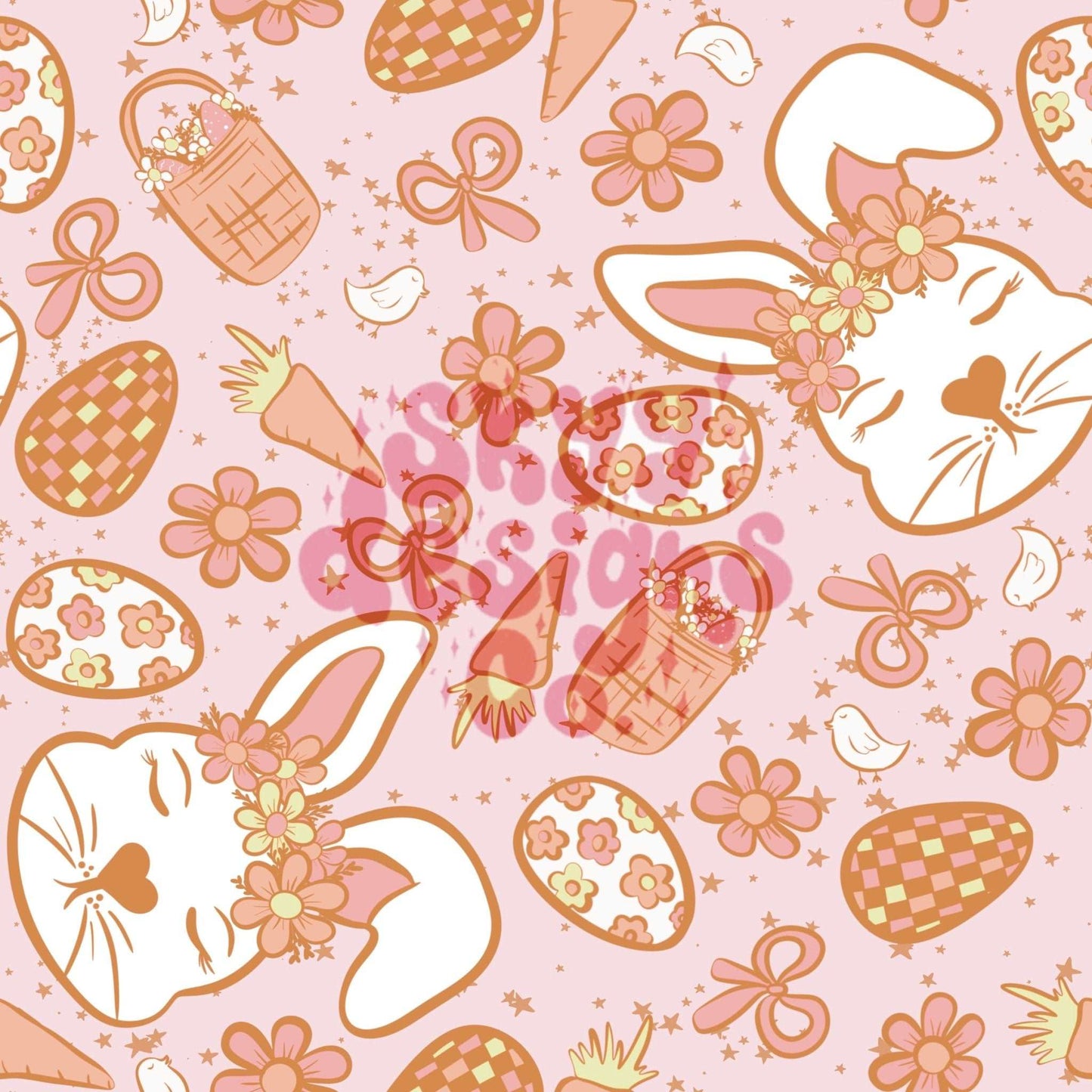 Pastel floral Easter seamless pattern - SkyyDesignsCo