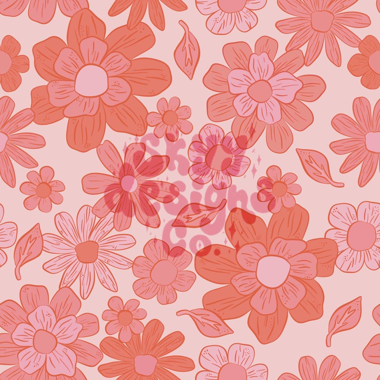 Pastel pink floral seamless pattern - SkyyDesignsCo