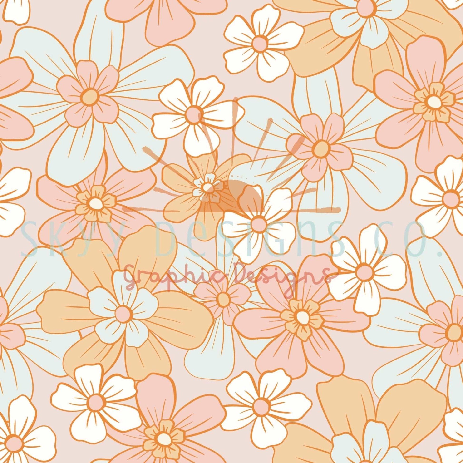 Pastel summer floral digital seamless pattern for fabrics and wallpape –  SkyyDesignsCo