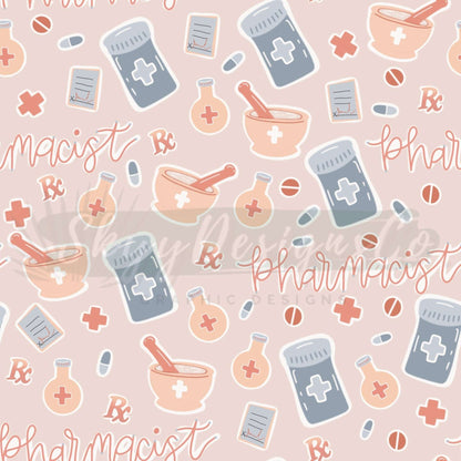 Pharmacists medical digital seamless pattern for fabrics and wallpapers, Medical seamless pattern, doctor digital paper, medicine seamless - SkyyDesignsCo